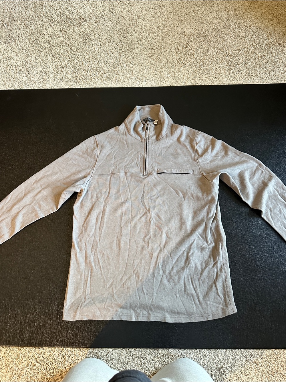 ibex Light brown/tan Half-Zip Pullover Sweater